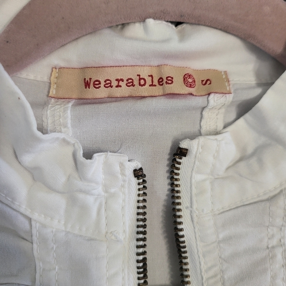 Wearables White Moto Cotton Jacket - Picture 10 of 11